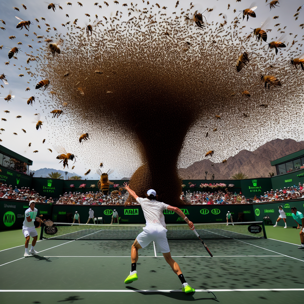 Invasione di api durante il match Alcaraz-Zverev a Indian Wells