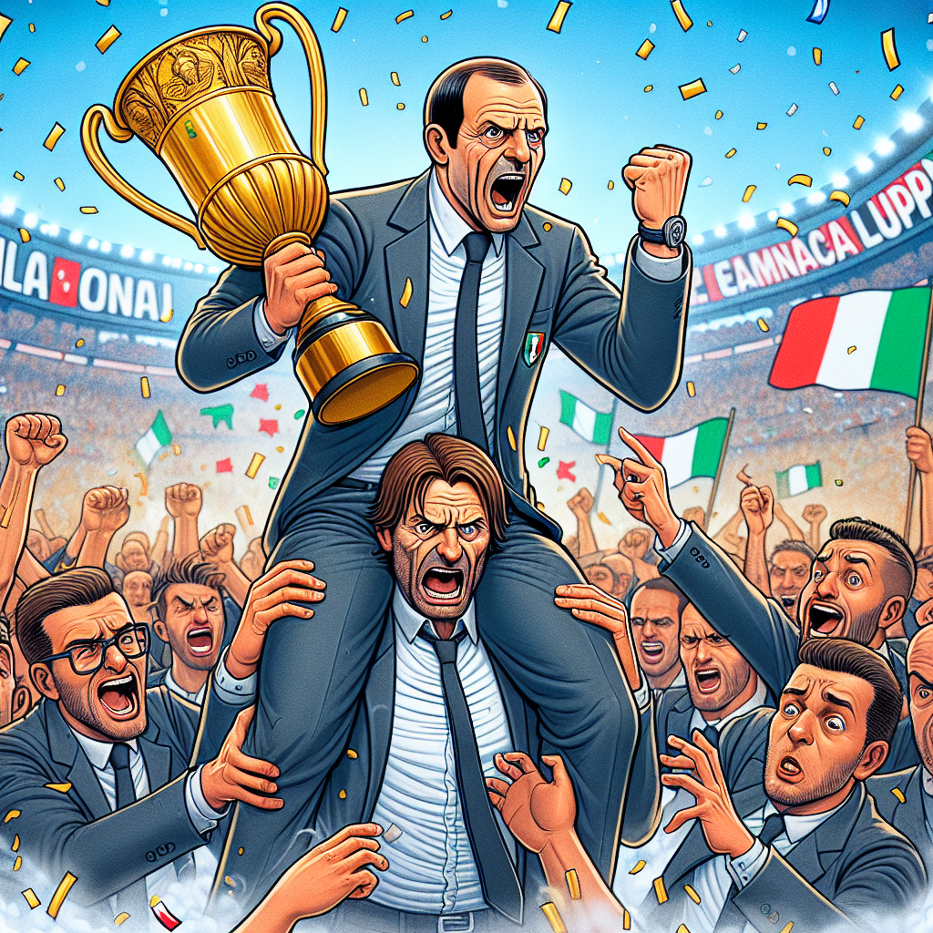 Allegri esclude Giuntoli dalla celebrazione della Coppa Italia | video